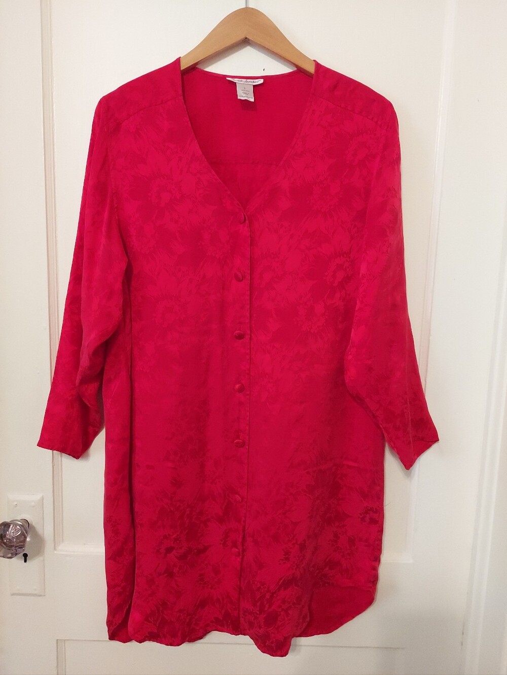 Private Luxuries Silk Gown Womens Large 100% Silk Luxury Floral Print